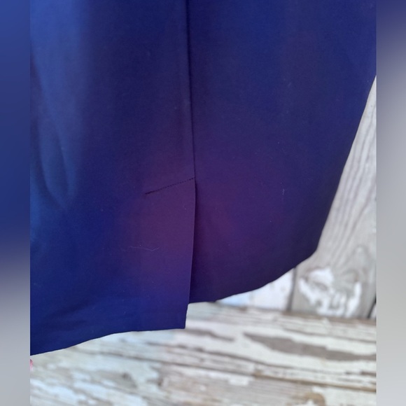 BODEN Electra Ponte Knit Midi Dress Navy Blue Polka Dot Semi Sheer Upper size 8 - Picture 9 of 11